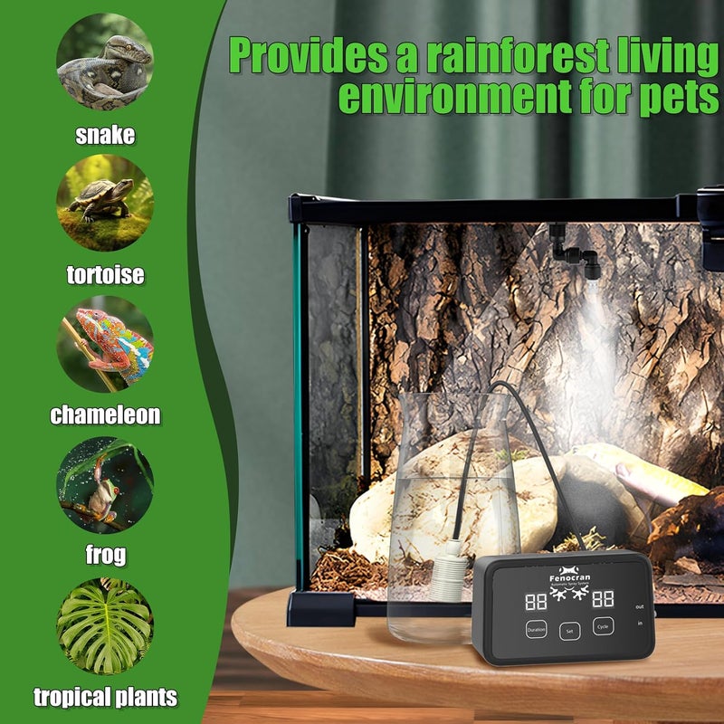Fenocran Automatic Reptile Mister System, Reptile Humidifiers Smart Misting System, Chameleon Mister Automatic - Image 2